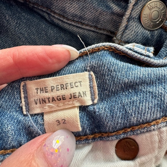 Madewell High Waist The Perfect Vintage Jean in Denman Wash Straight Leg Size 32 - Picture 11 of 12